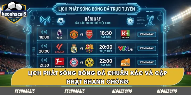 Chia sẻ thông tin lịch phát sóng theo thời gian thực