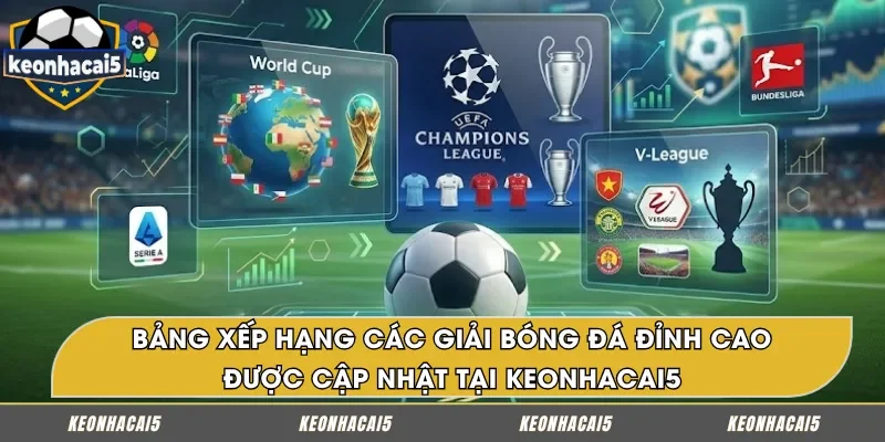 BXH giải đấu hấp dẫn hàng đầu thế giới tại Keonhacai5